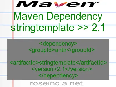 Maven dependency of stringtemplate version 2.1