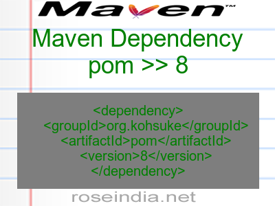 Maven dependency of pom version 8