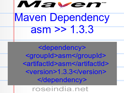 Maven dependency of asm version 1.3.3