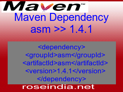 Maven dependency of asm version 1.4.1