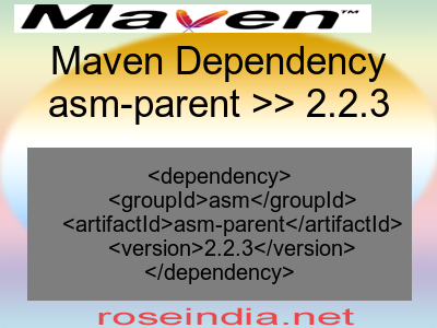 Maven dependency of asm-parent version 2.2.3