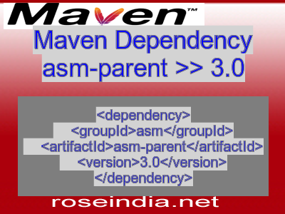 Maven dependency of asm-parent version 3.0