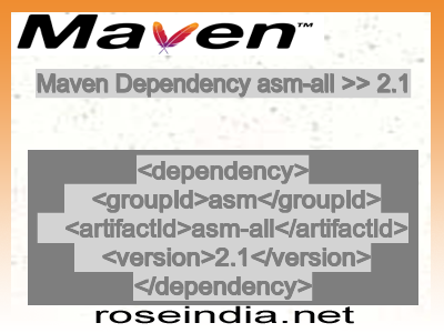 Maven dependency of asm-all version 2.1
