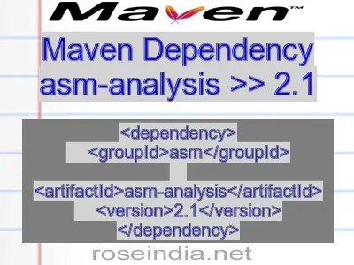 Maven dependency of asm-analysis version 2.1