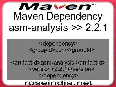 Maven dependency of asm-analysis version 2.2.1