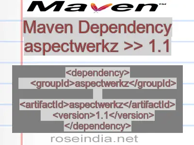 Maven dependency of aspectwerkz version 1.1