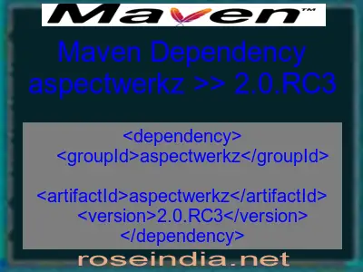 Maven dependency of aspectwerkz version 2.0.RC3