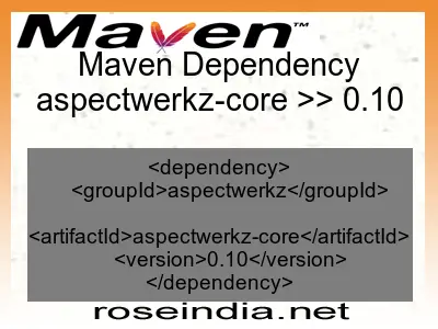 Maven dependency of aspectwerkz-core version 0.10