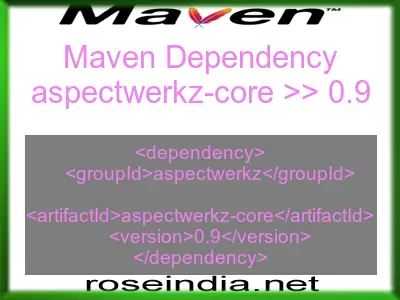Maven dependency of aspectwerkz-core version 0.9