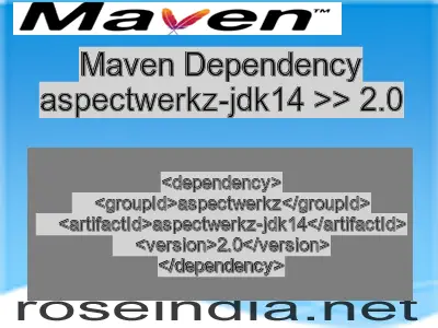 Maven dependency of aspectwerkz-jdk14 version 2.0