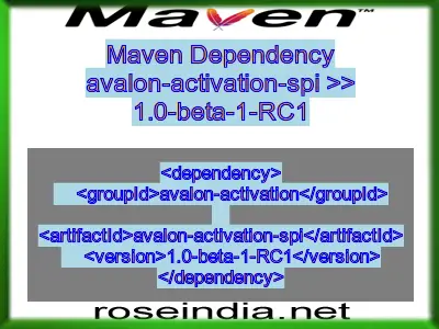 Maven dependency of avalon-activation-spi version 1.0-beta-1-RC1