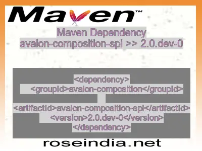 Maven dependency of avalon-composition-spi version 2.0.dev-0