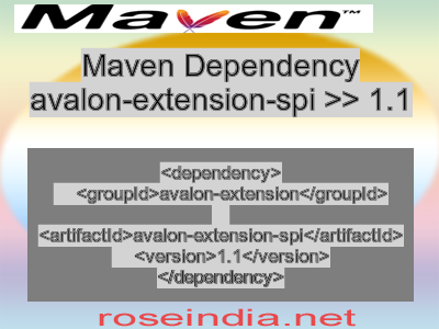 Maven dependency of avalon-extension-spi version 1.1