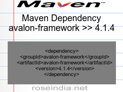 Maven dependency of avalon-framework version 4.1.4