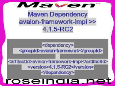 Maven dependency of avalon-framework-impl version 4.1.5-RC2