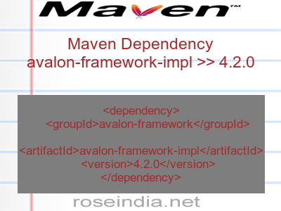 Maven dependency of avalon-framework-impl version 4.2.0
