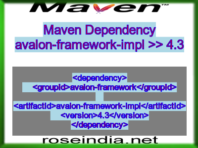 Maven dependency of avalon-framework-impl version 4.3
