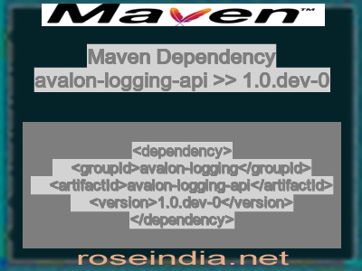 Maven dependency of avalon-logging-api version 1.0.dev-0