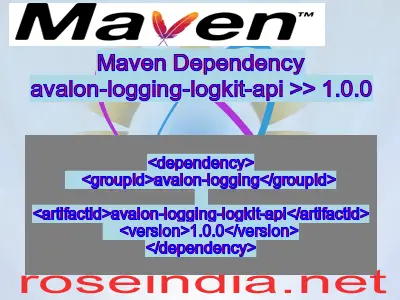 Maven dependency of avalon-logging-logkit-api version 1.0.0
