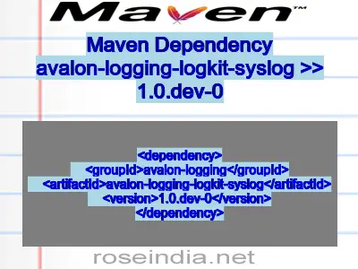 Maven dependency of avalon-logging-logkit-syslog version 1.0.dev-0