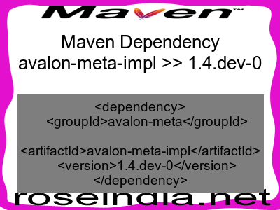 Maven dependency of avalon-meta-impl version 1.4.dev-0