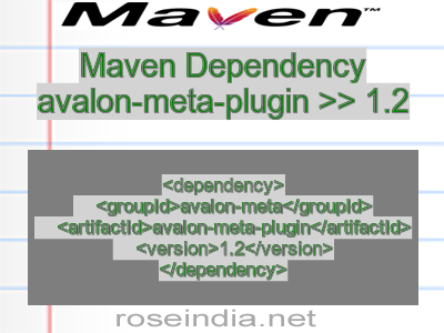 Maven dependency of avalon-meta-plugin version 1.2