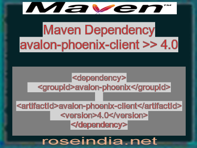 Maven dependency of avalon-phoenix-client version 4.0