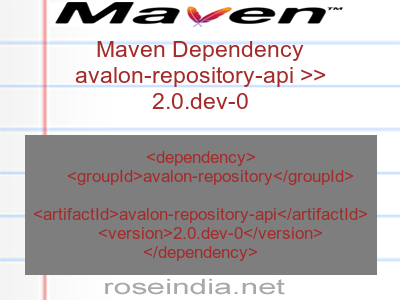 Maven dependency of avalon-repository-api version 2.0.dev-0