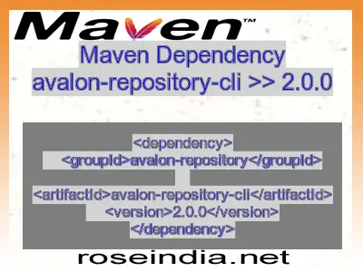 Maven dependency of avalon-repository-cli version 2.0.0