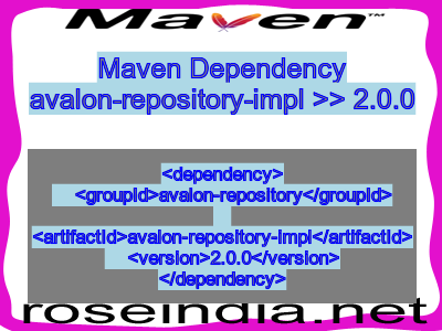 Maven dependency of avalon-repository-impl version 2.0.0