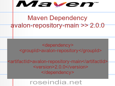 Maven dependency of avalon-repository-main version 2.0.0