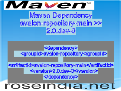 Maven dependency of avalon-repository-main version 2.0.dev-0