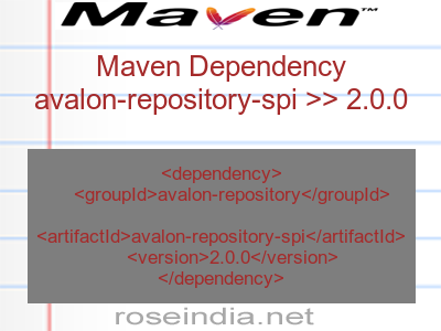 Maven dependency of avalon-repository-spi version 2.0.0