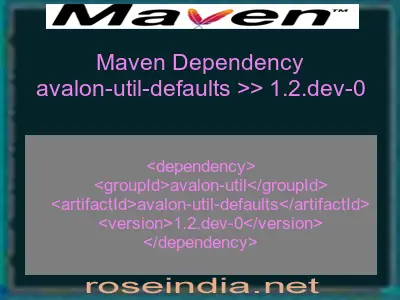 Maven dependency of avalon-util-defaults version 1.2.dev-0