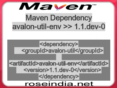 Maven dependency of avalon-util-env version 1.1.dev-0