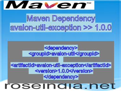 Maven dependency of avalon-util-exception version 1.0.0
