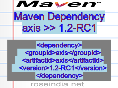 Maven dependency of axis version 1.2-RC1
