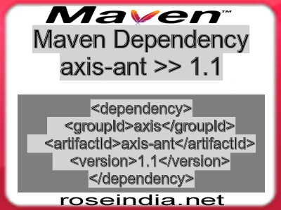 Maven dependency of axis-ant version 1.1