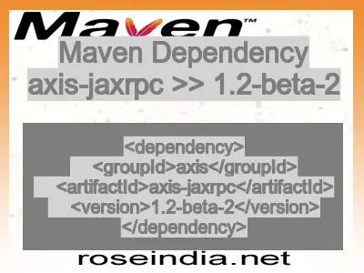 Maven dependency of axis-jaxrpc version 1.2-beta-2