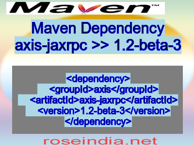 Maven dependency of axis-jaxrpc version 1.2-beta-3