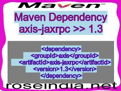 Maven dependency of axis-jaxrpc version 1.3