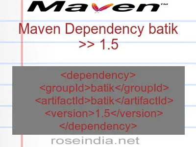 Maven dependency of batik version 1.5