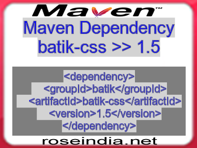 Maven dependency of batik-css version 1.5