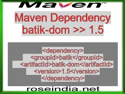 Maven dependency of batik-dom version 1.5