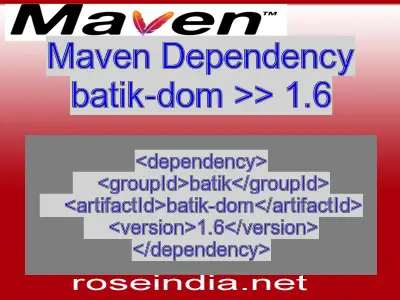 Maven dependency of batik-dom version 1.6