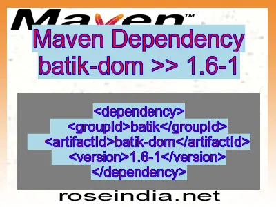 Maven dependency of batik-dom version 1.6-1