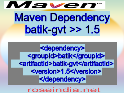 Maven dependency of batik-gvt version 1.5