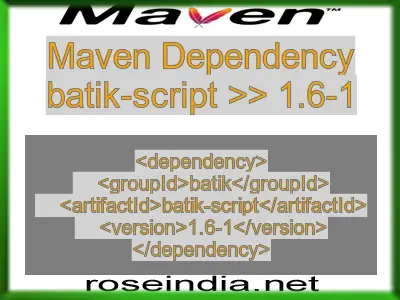 Maven dependency of batik-script version 1.6-1