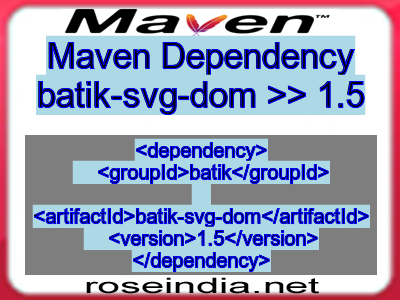 Maven dependency of batik-svg-dom version 1.5