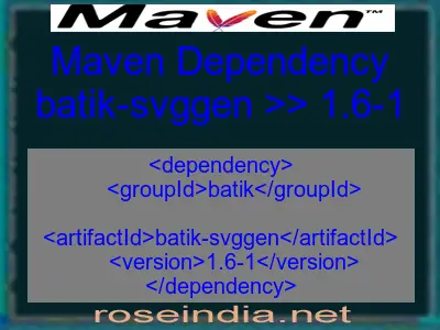 Maven dependency of batik-svggen version 1.6-1